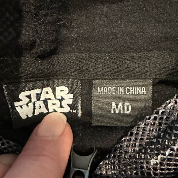 Star Wars Darth Vader Full Zip Hoodie Mesh Mask Size Med NWT - Picture 6 of 6